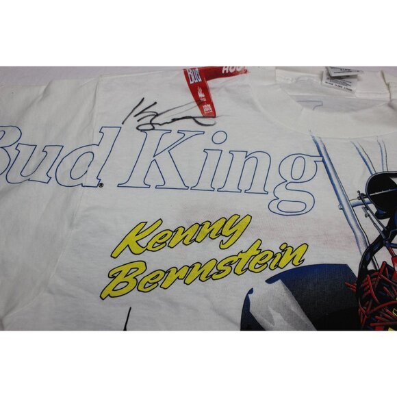 NHRA vintage 90s Kenny Bernstein Signed Bud King Aircraft Carrier AOP Shirt XL - Picture 11 of 14